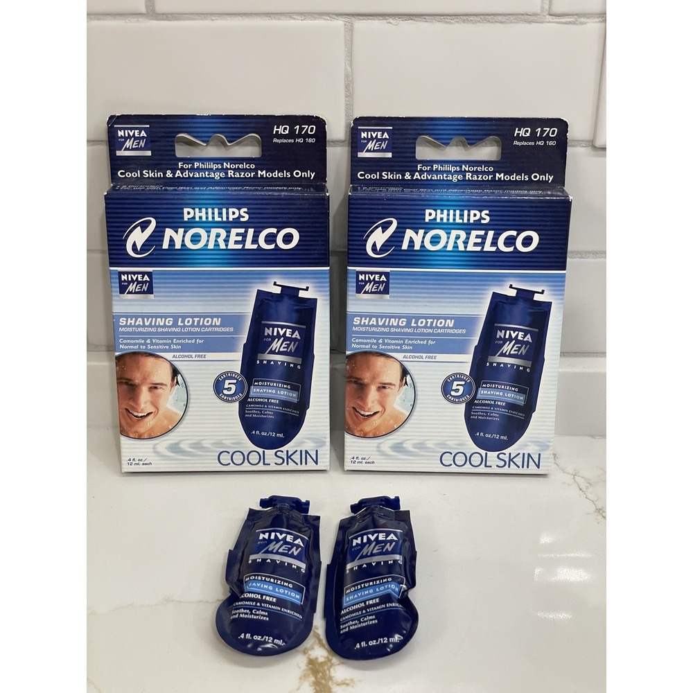 Philips Norelco Cool Skin Nivea Shaving Lotion HQ 170 2 Packs 12 Cartridges New